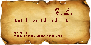 Hadházi Lóránt névjegykártya